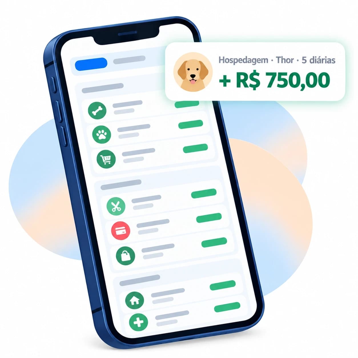 Lançamentos: Cada entrada e cada despesa, fácil de achar.